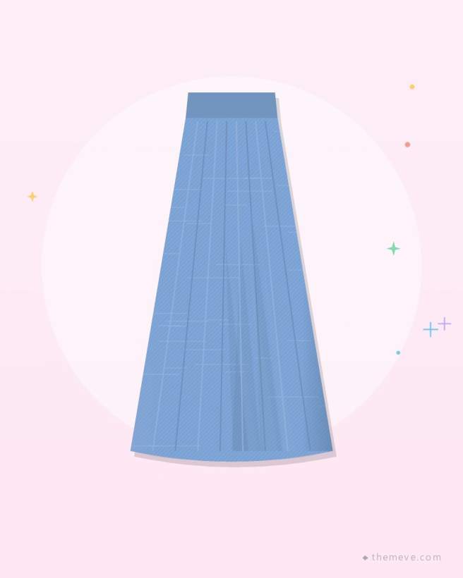 Denim Skirt with Bow