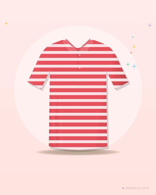 Striped Polo — Red